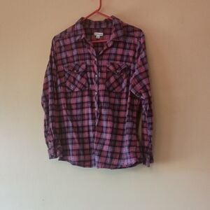 Croft & Barrow Plaid Button-Up Shirt, Sz XL Women's